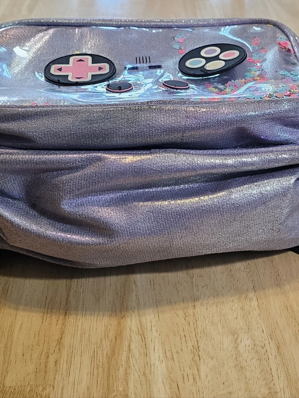 Gamer Iridescent Backpack with Heart Charm